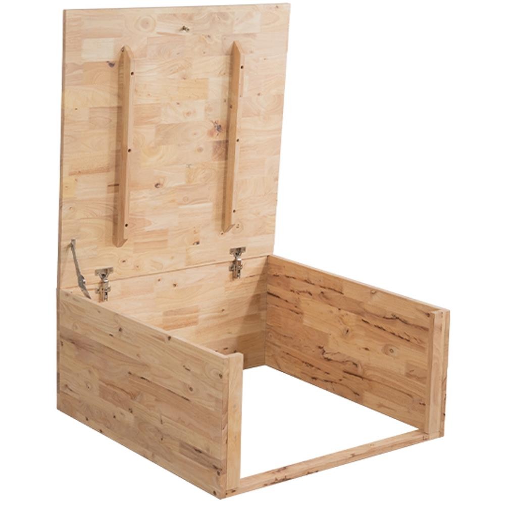 Ξύλινο κουτί με καπάκι Nextdeco Natural Υ39x80x80εκ.