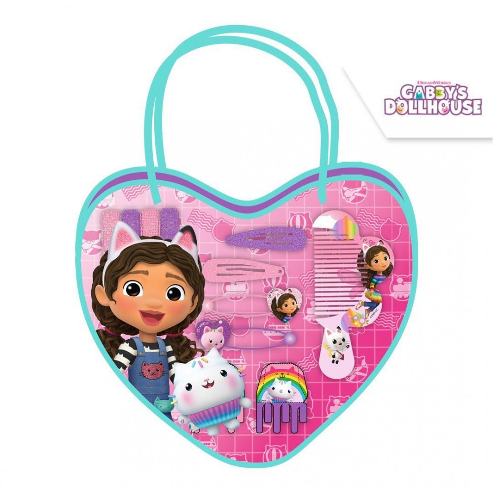 Τσαντάκι με αξεσουάρ μαλλιών Το Κουκλόσπιτο της Γκάμπι Υ21x18εκ.