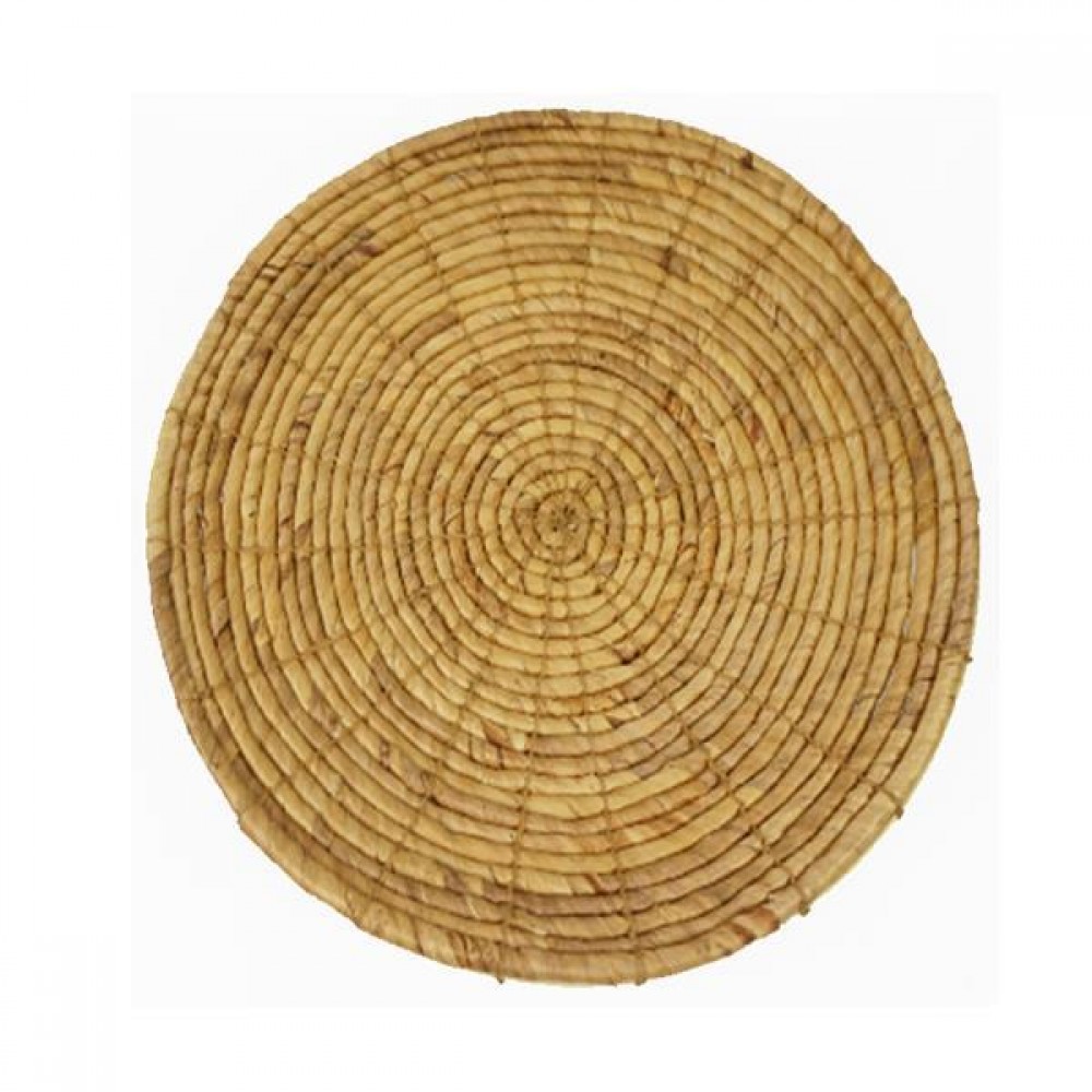 Ψάθινο διακοσμητικό τοίχου BOHO από rattan σε φυσικό χρώμα Ø40xΥ1,5εκ