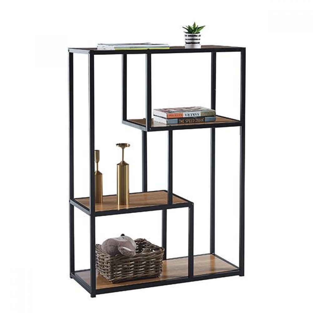 Ραφιέρα Nextdeco μεταλλικός σκελετός με ξύλινα ράφια Υ114x80x34εκ.