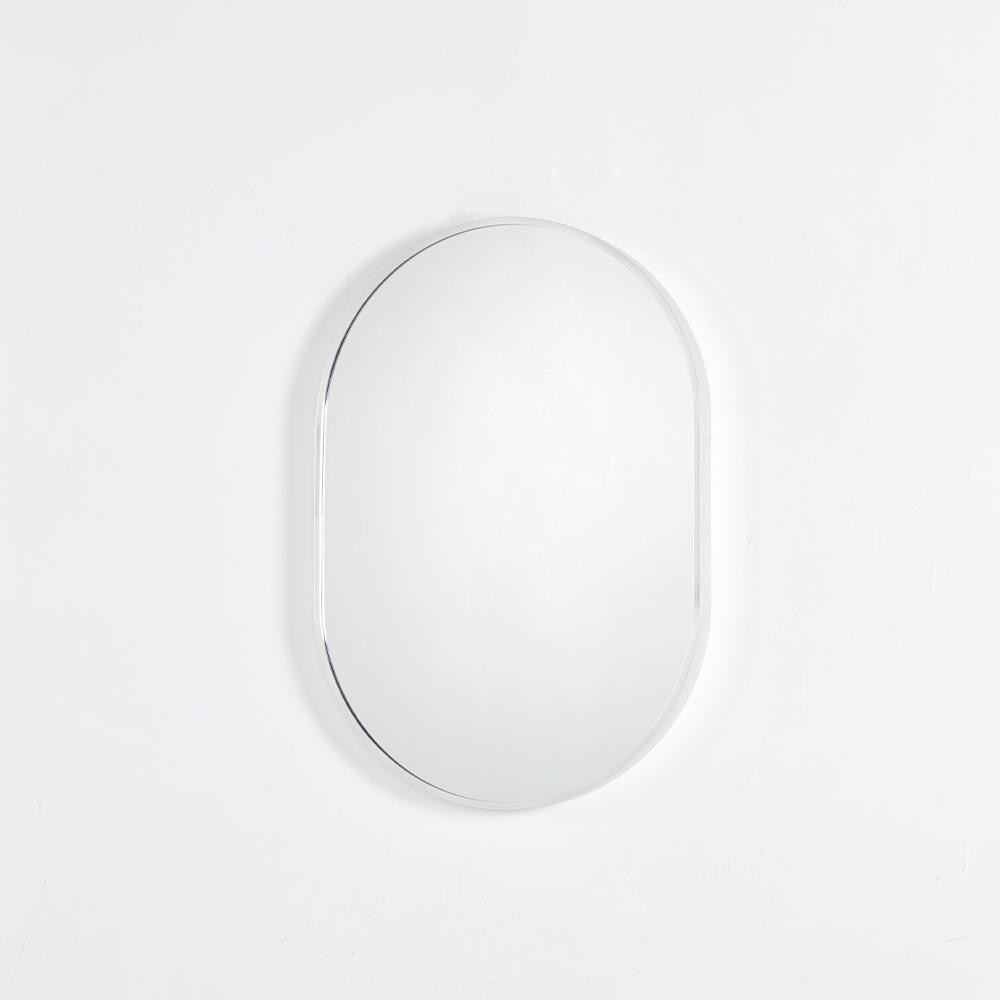 Καθρέφτης επιτοίχιος οβαλ Nextdeco ασημί μεταλλικό πλαίσιο 50x70εκ.