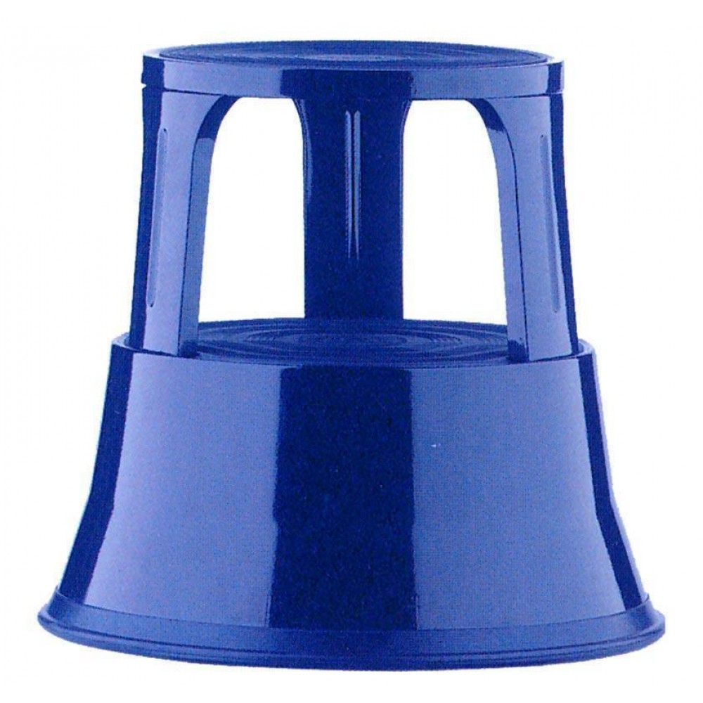 Μεταλλικό σκαμπό-σκαλοπάτι με ρόδες, μπλε Υ43xØ29x45εκ.