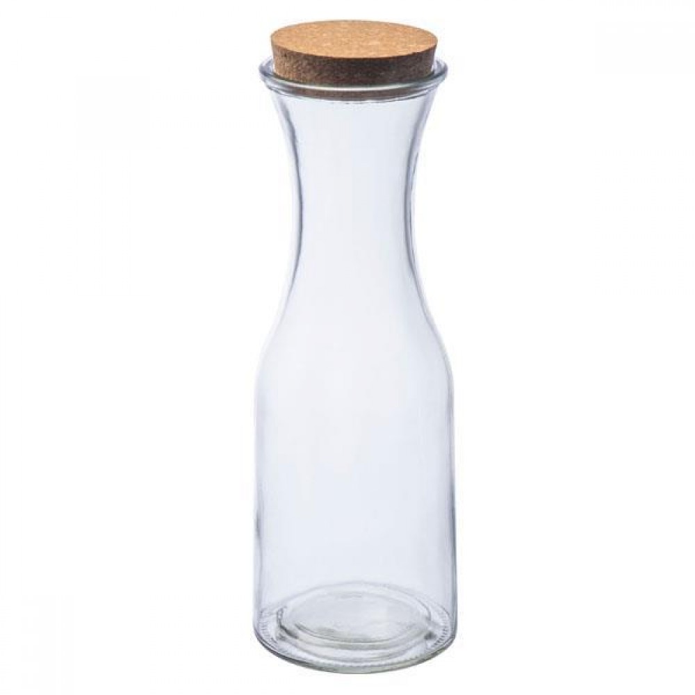 Καράφα γυάλινη 1000ml με πώμα από φελλό 9,5x28,2εκ.