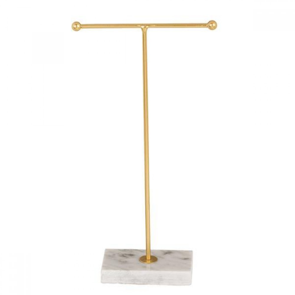 Θήκη οργάνωσης κοσμημάτων «Τ» χρυσή 12x5xΥ23εκ.