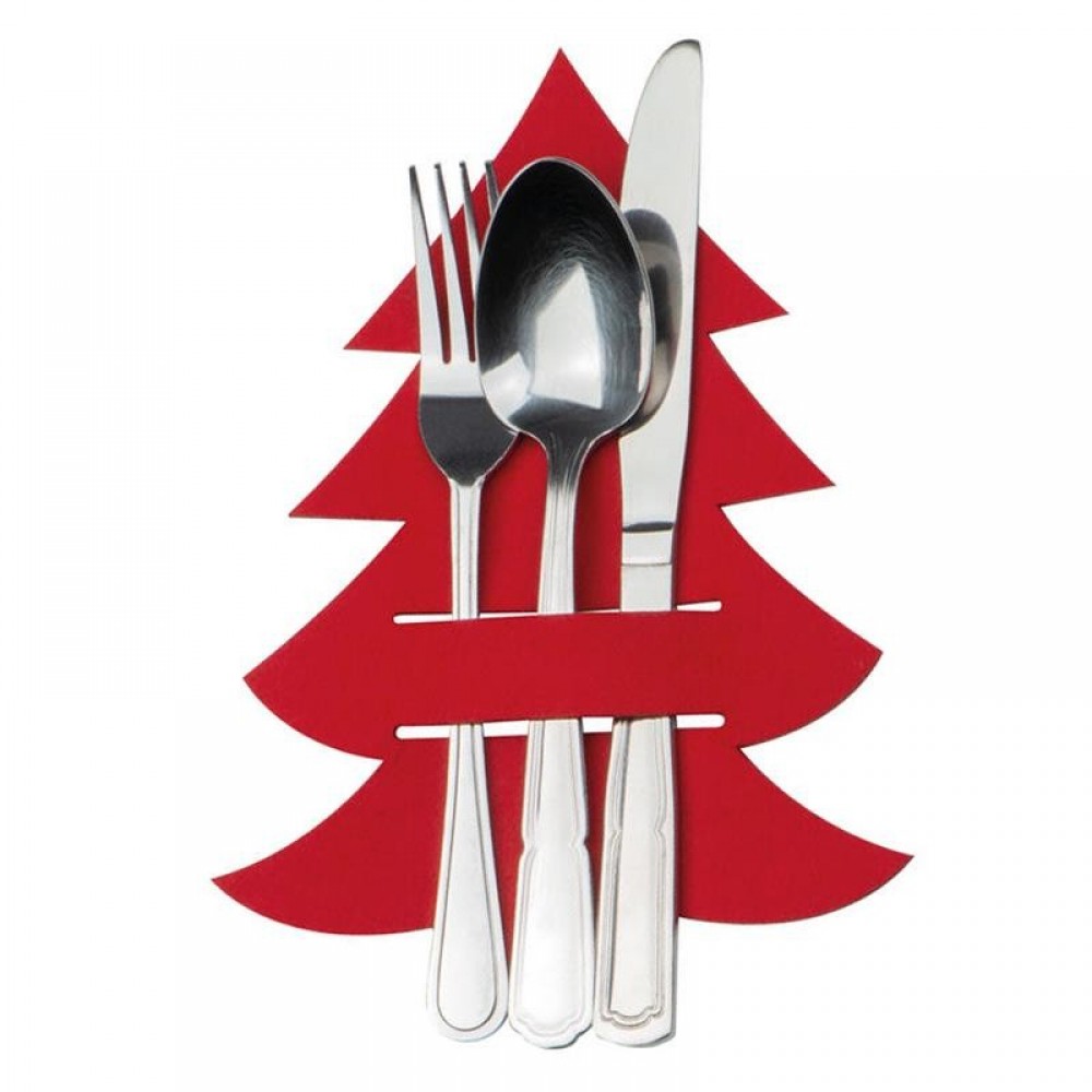 Χριστουγεννιάτικη θήκη μαχαιροπίρουνων fleece 21,5×17εκ.