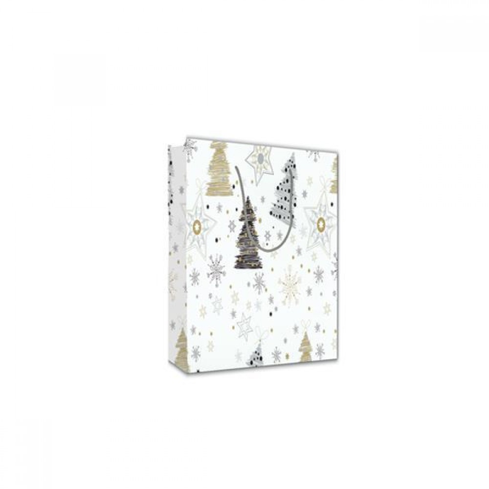 Next χάρτινη τσάντα Χριστουγέννων έλατα Υ13x10x5εκ