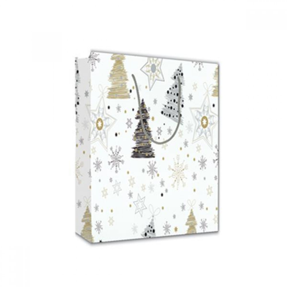 Next χάρτινη τσάντα Χριστουγέννων έλατα Υ24x23x10εκ