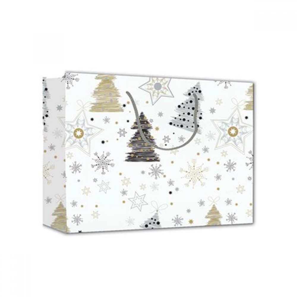 Next χάρτινη τσάντα Χριστουγέννων έλατα Υ26x36x12εκ.