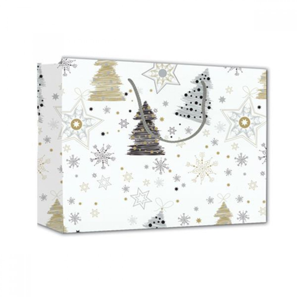 Next χάρτινη τσάντα Χριστουγέννων έλατα Υ40x46x14εκ.