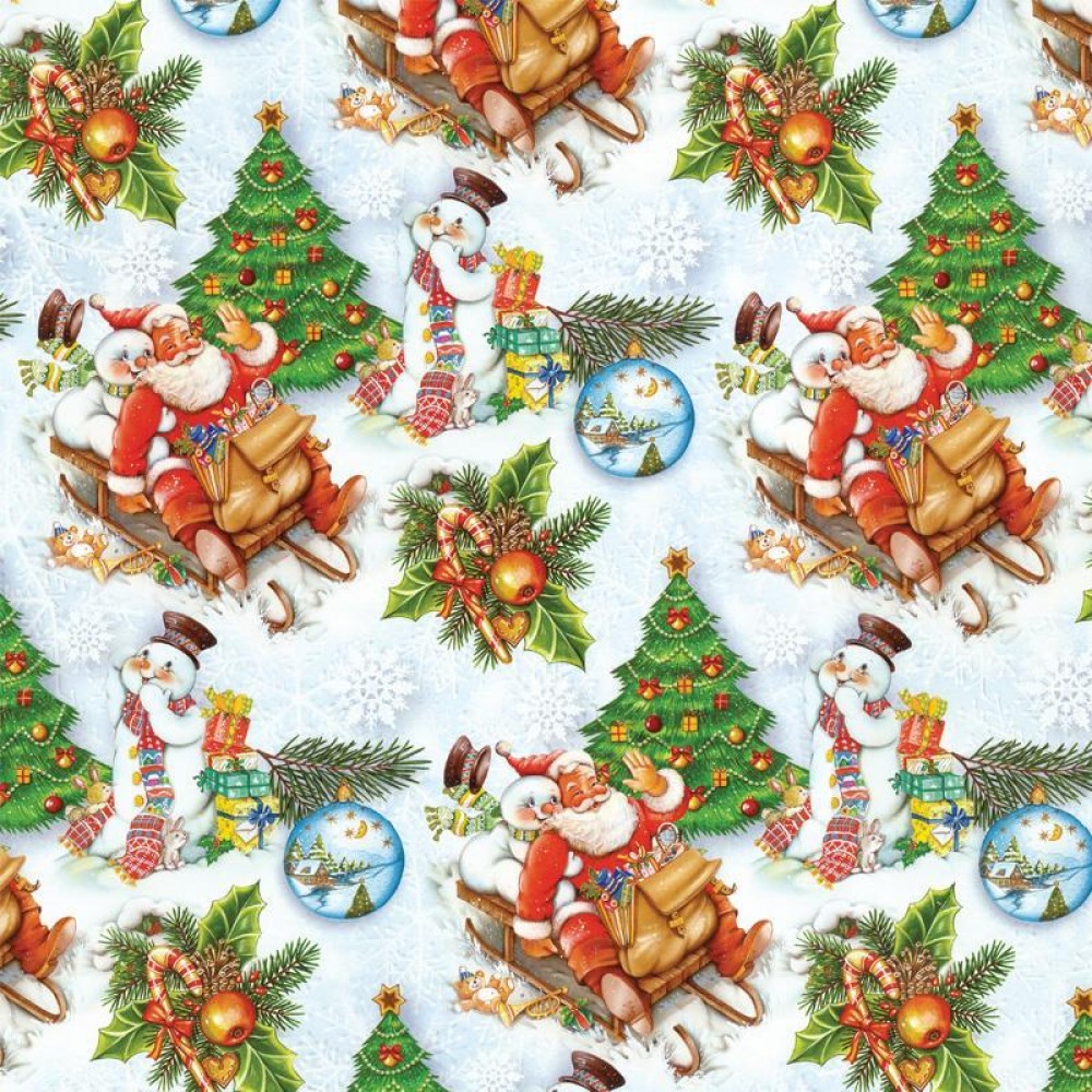 Next χαρτί περιτυλίγματος 16 φύλλα 70x100εκ. "Αγ. βασίλης- λευκό τοπίο"