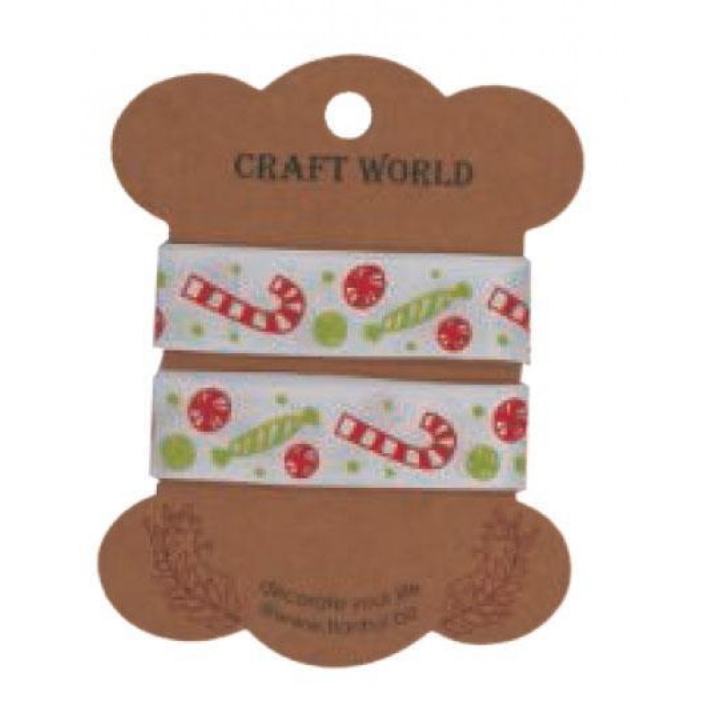 Κορδέλα χριστουγ. ζαχαρωτό  polyester 1,5εκ. x 3 μέτρα