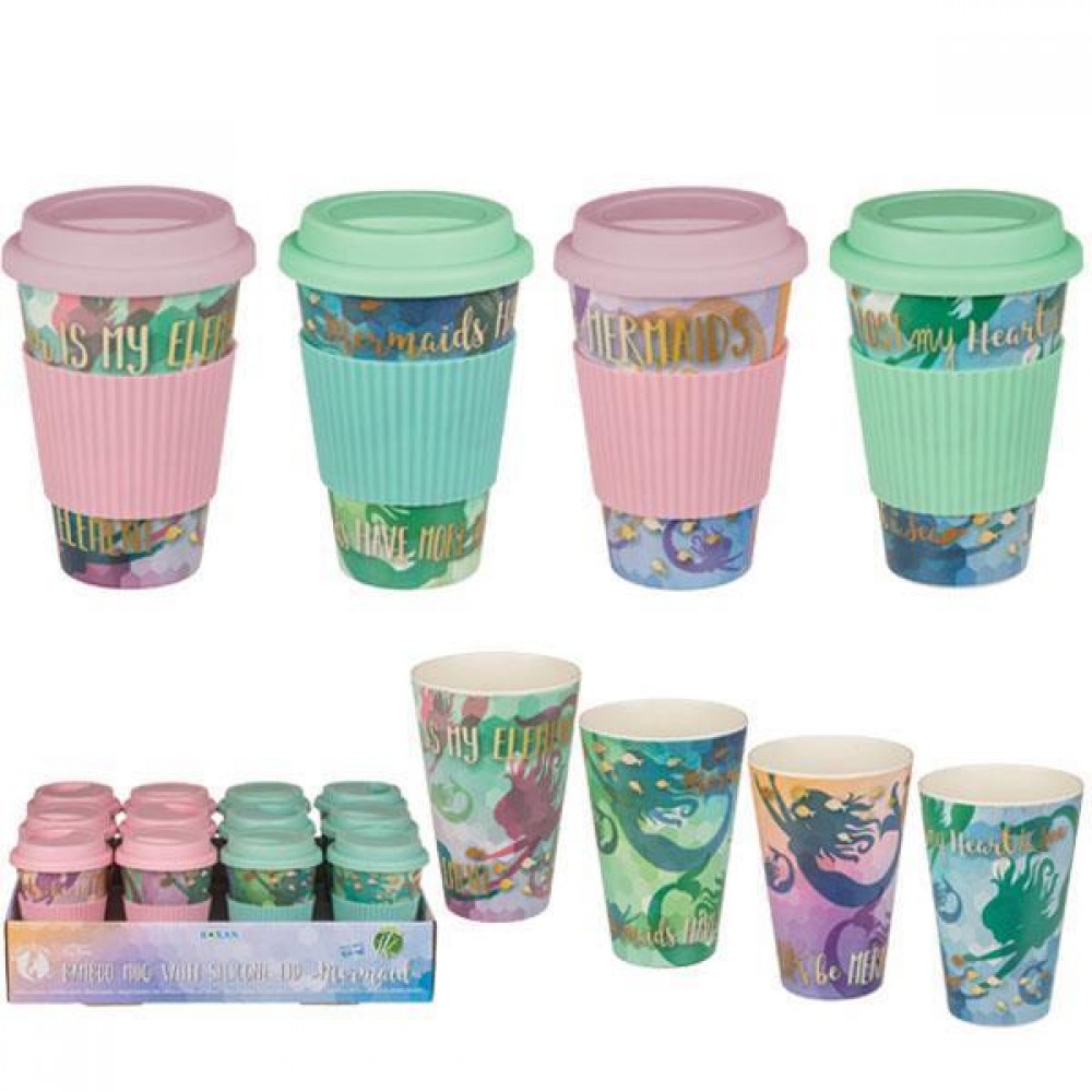 Κούπα "mermaid" με καπάκι από σιλικόνη Y13x9εκ.