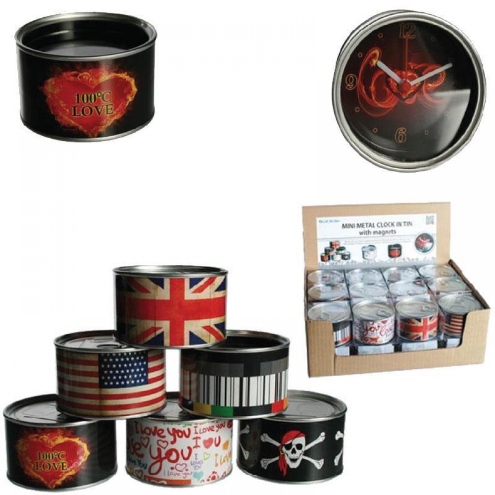 Ρολόι μεταλλικό μίνι 6 σχέδια διαμέτρου 8,5εκ.