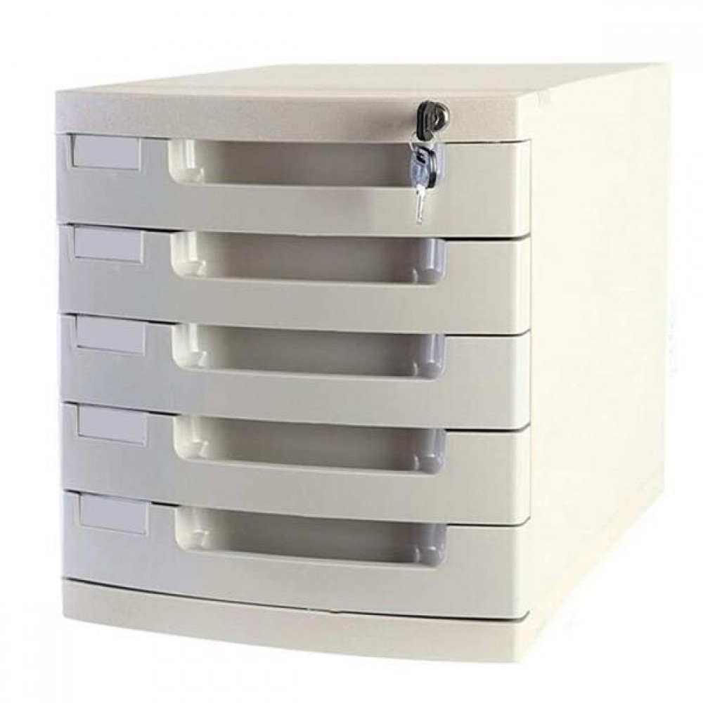Next συρταριέρα με 5συρτάρια - κλειδαριά γκρι Α4 Υ31.5x39.5x29.5εκ.