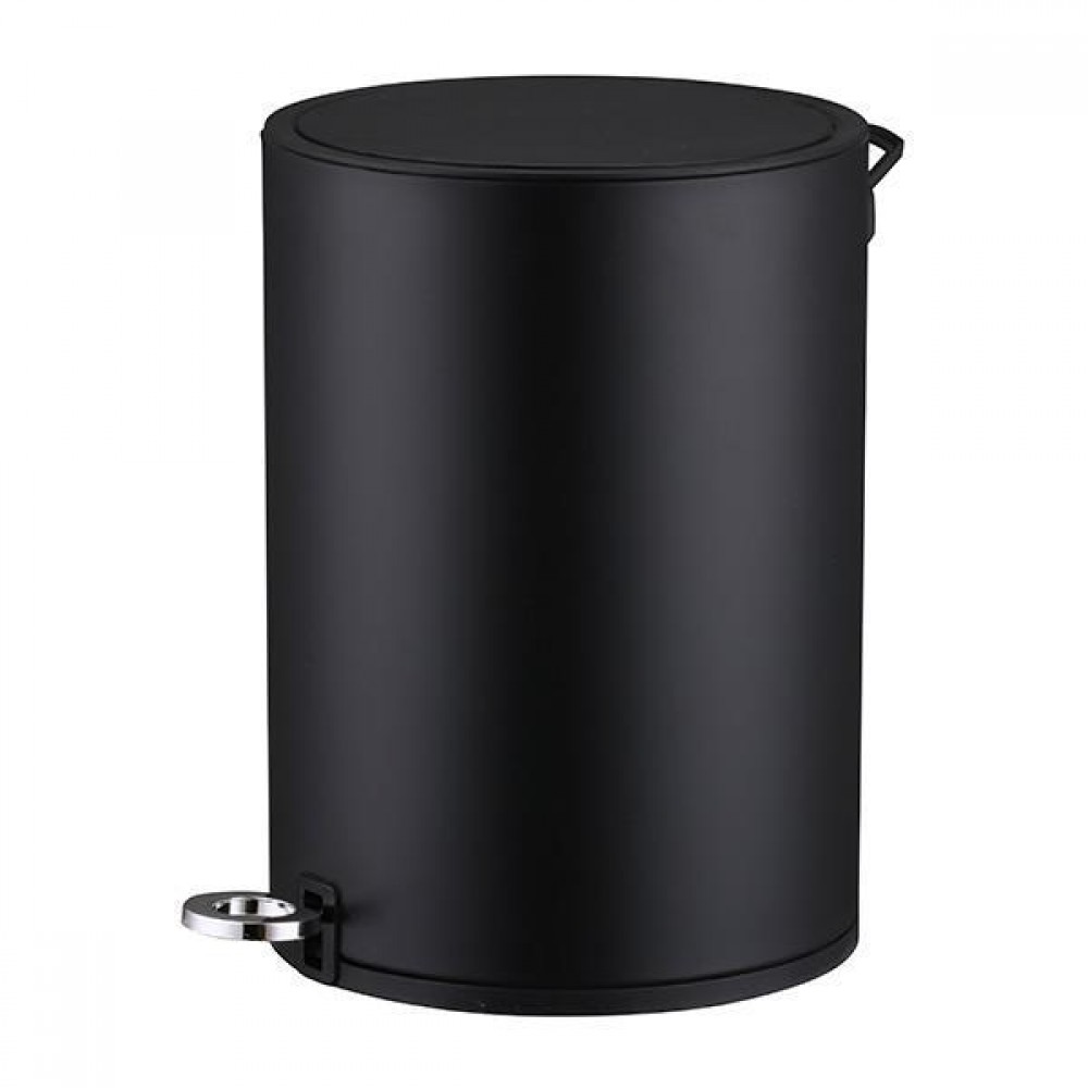 Κάδος απορριμάτων με πεντάλ 6lt στρογγυλό μαύρο ματ
