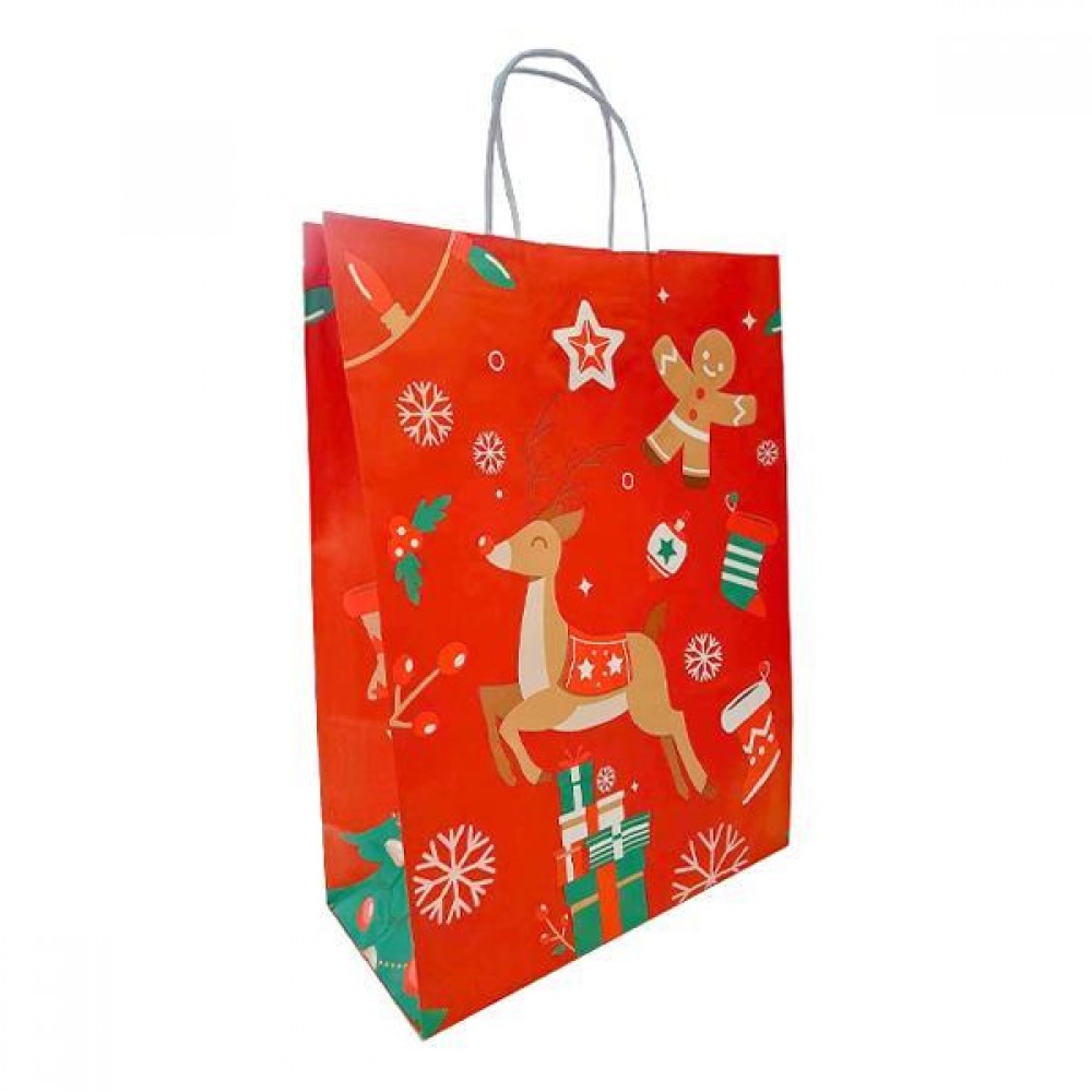 Next χάρτινη τσάντα "Christmas Deer" Υ31x22x10εκ.