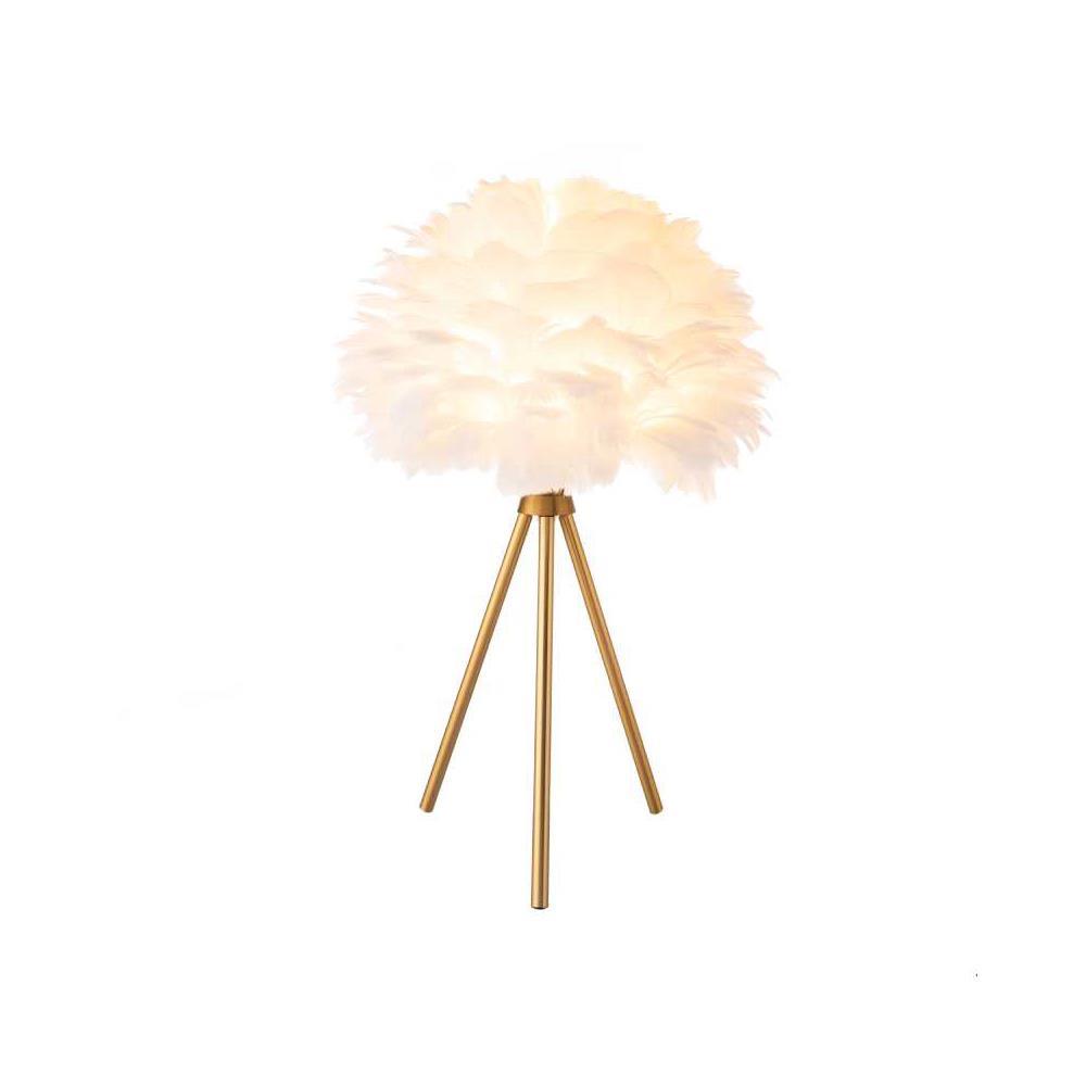 Φωτιστικό επιτραπέζιο με φτερά και μεταλλική βάση λευκό Υ47xØ30εκ.