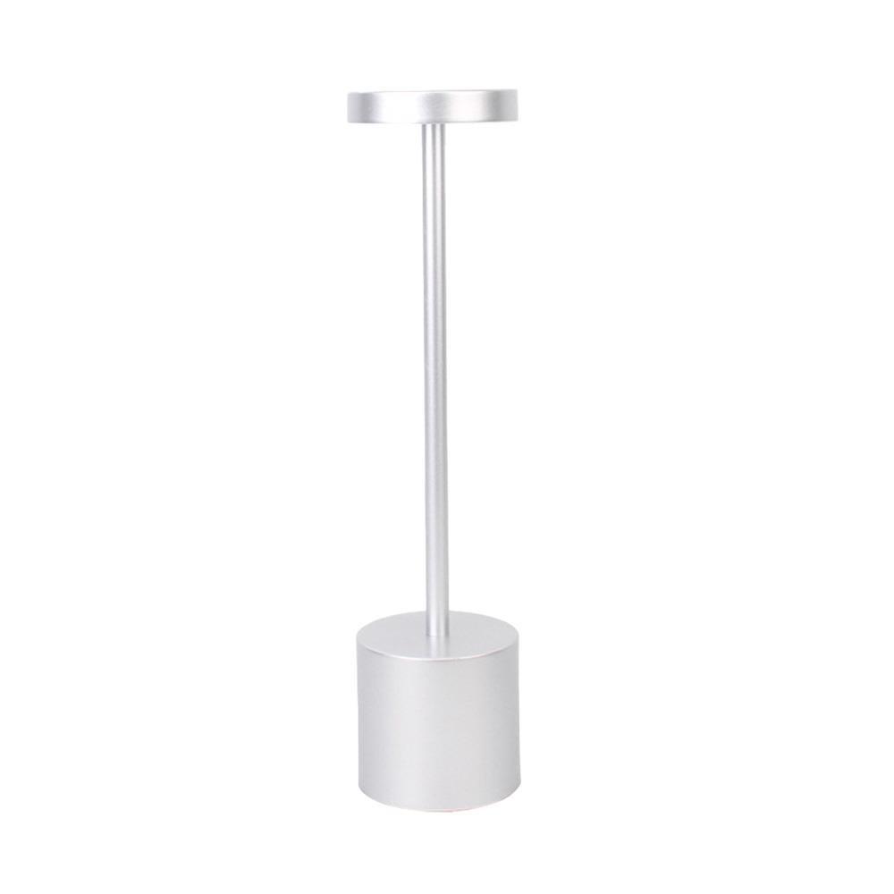 Φωτιστικό επιτραπέζιο μεταλλικό ασημένιο Υ34,5x8εκ.