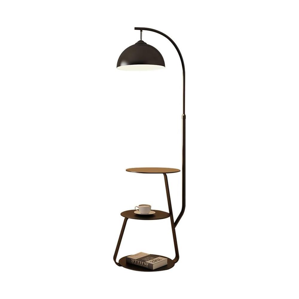 Φωτιστικό δαπέδου με ξύλινα τραπέζια Υ162xΠ42εκ