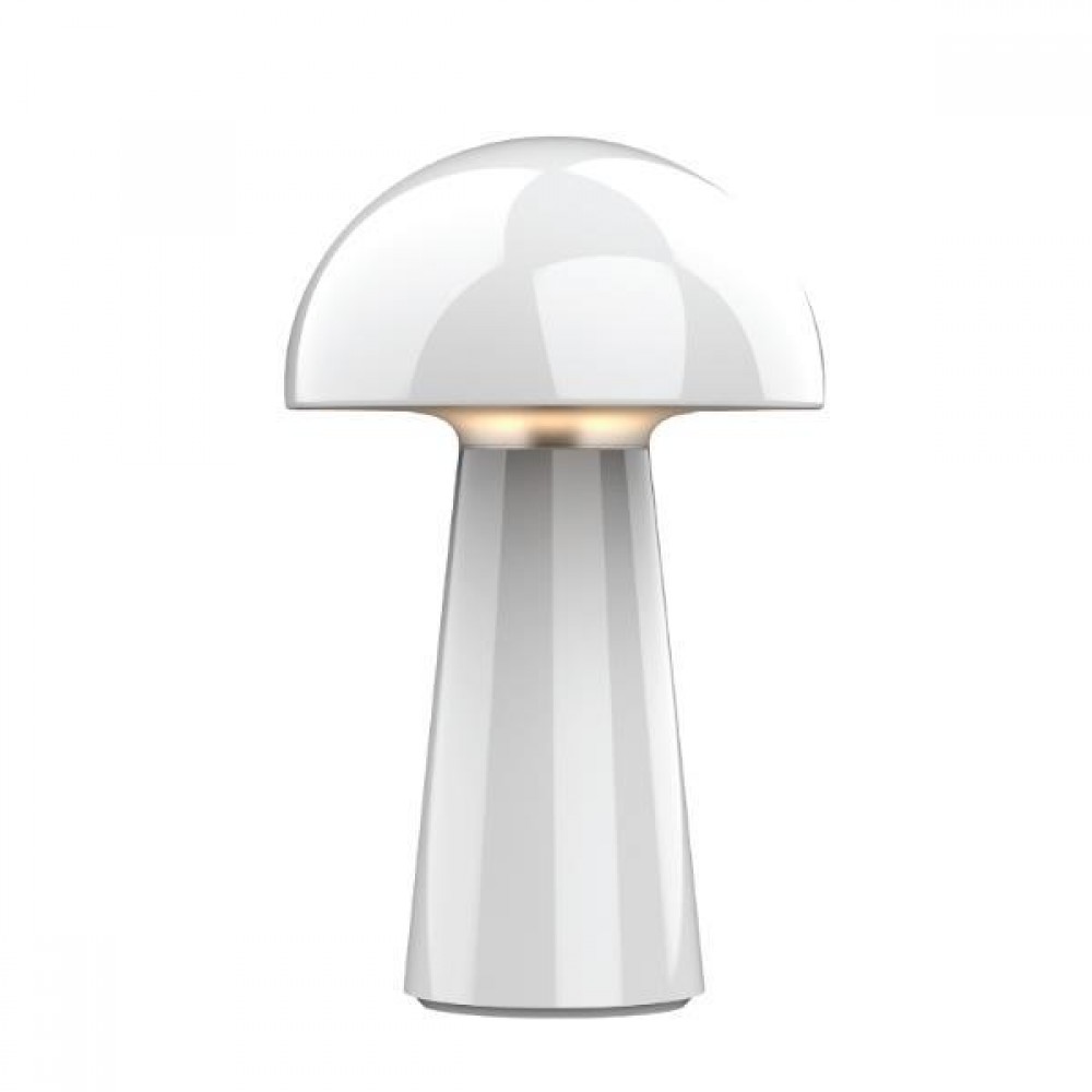 Πορτατίφ μανιτάρι LED επαναφορτιζόμενο λευκό Ø13,5x Υ22,5εκ.