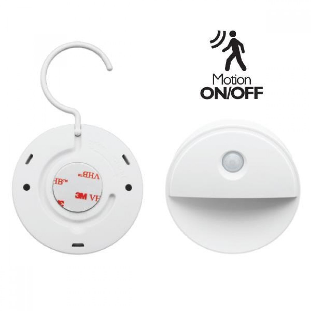 Φωτάκι νυκτός 0,8W μπαταρίας  Ø8x2,5εκ. με αισθητήρα φωτός, γάντζο και μαγνήτη