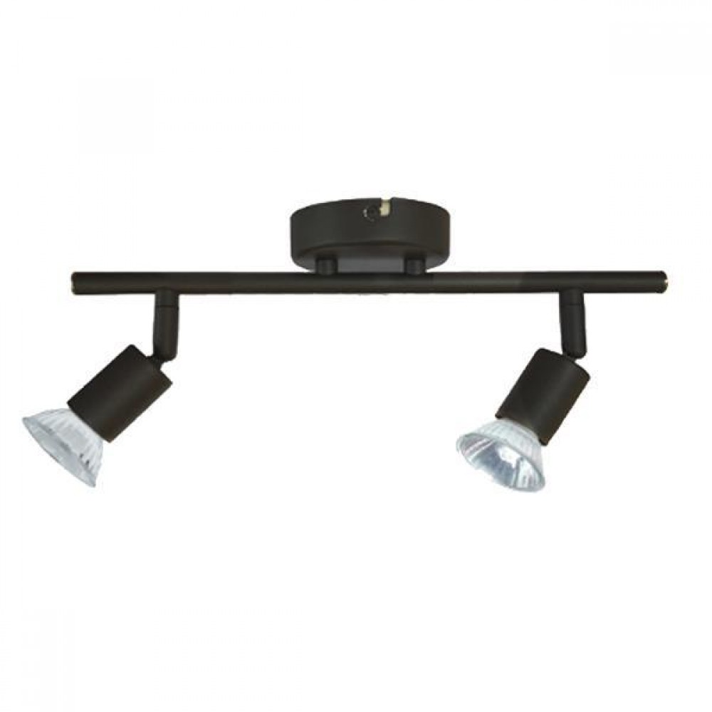 Irma II σποτ διπλό σε ράγα επιτοίχιο Ø8x 32,5xY15εκ. μαύρο