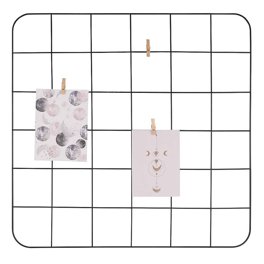 Διακοσμητικό πλέγμα τοίχου, μεταλλικό, με 6 μανταλάκια,48x48εκ.