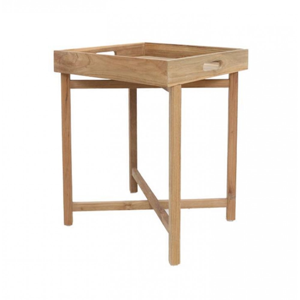 Τραπεζάκι Nextdeco Tray ξύλο teak 50x50xΥ66εκ.