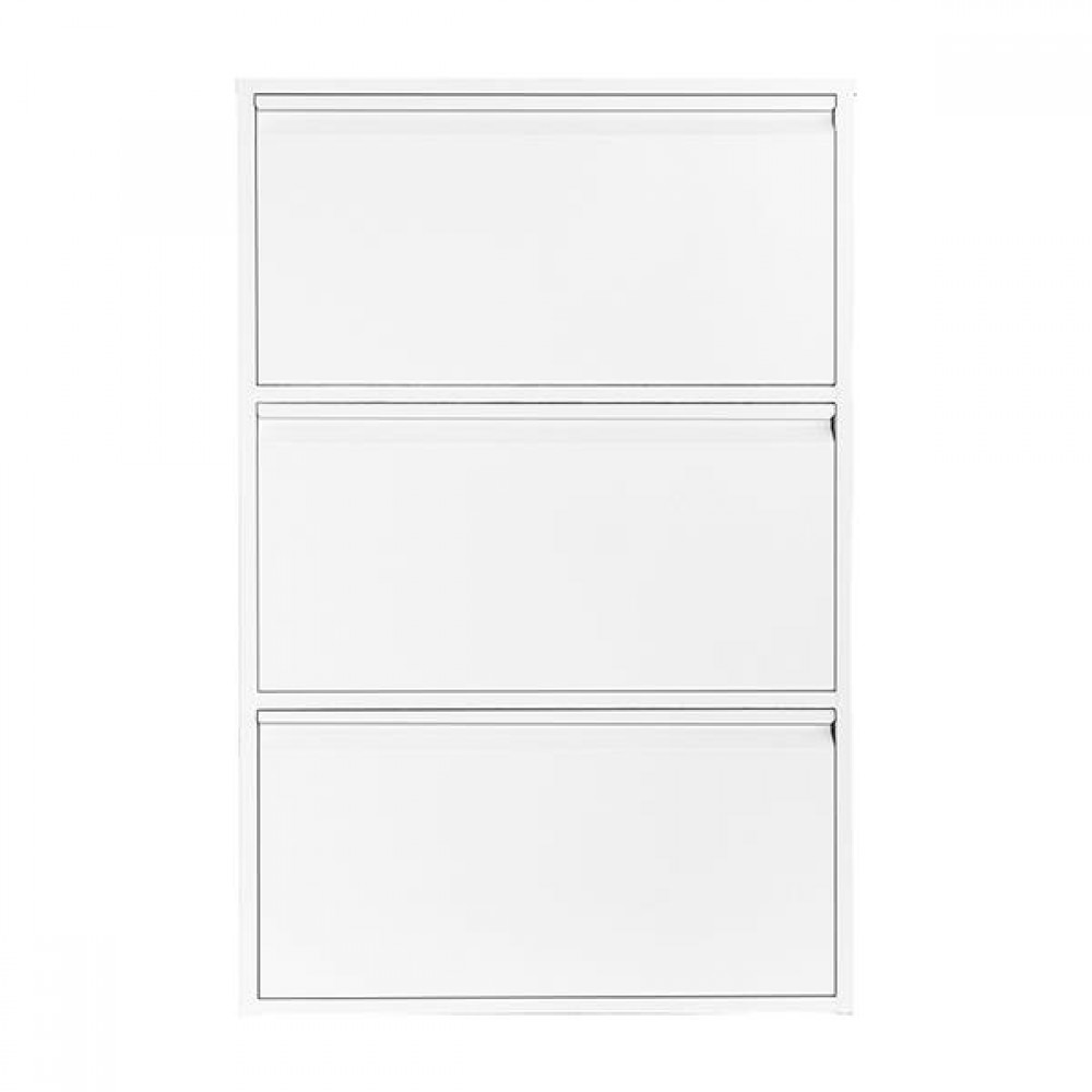 Παπουτσοθήκη μεταλλική Nextdeco με 3 τμήματα λευκή Υ103,5x65,5x15,5εκ.