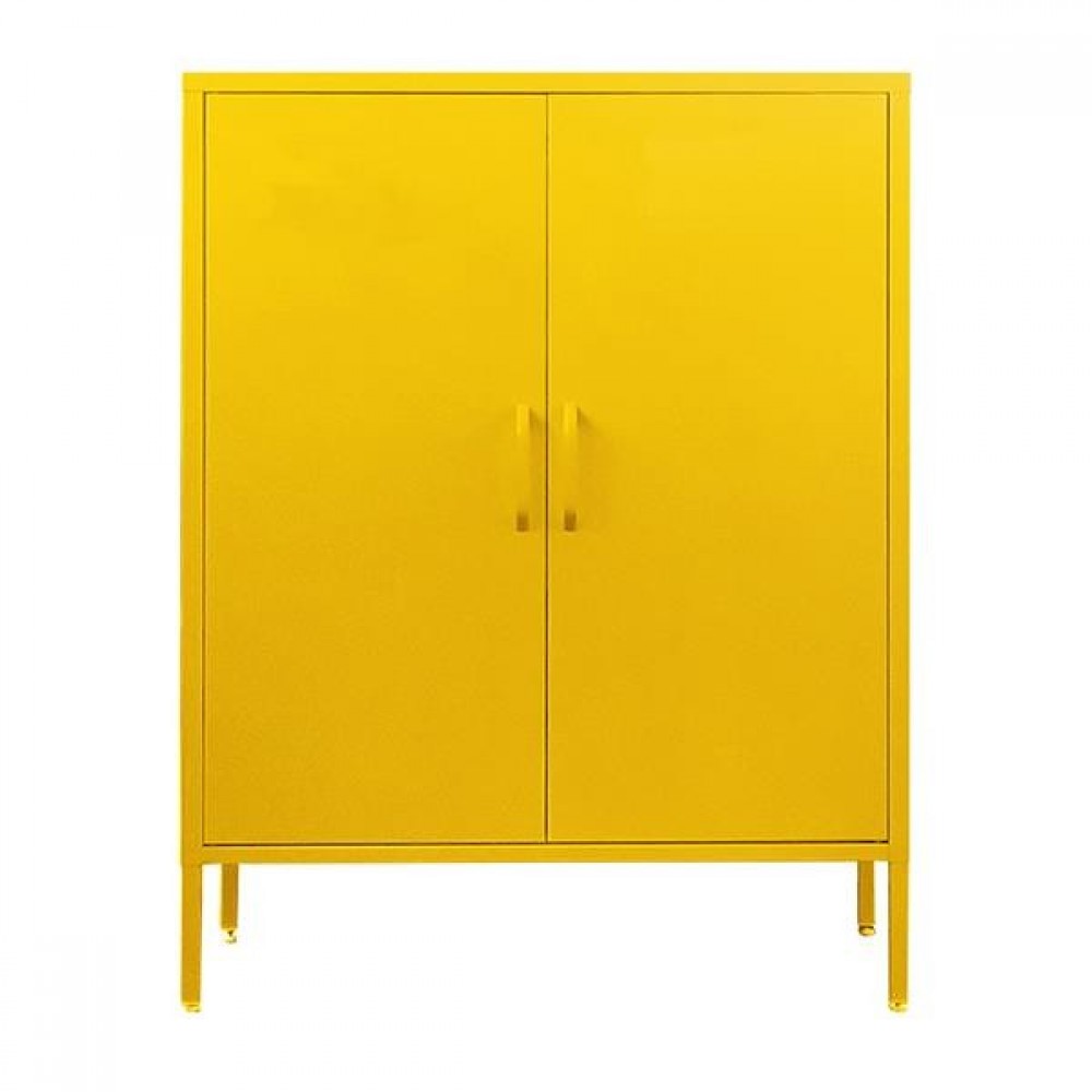 Ντουλάπα μεταλλική Nextdeco δίφυλλη κίτρινη Υ102x80x40εκ.