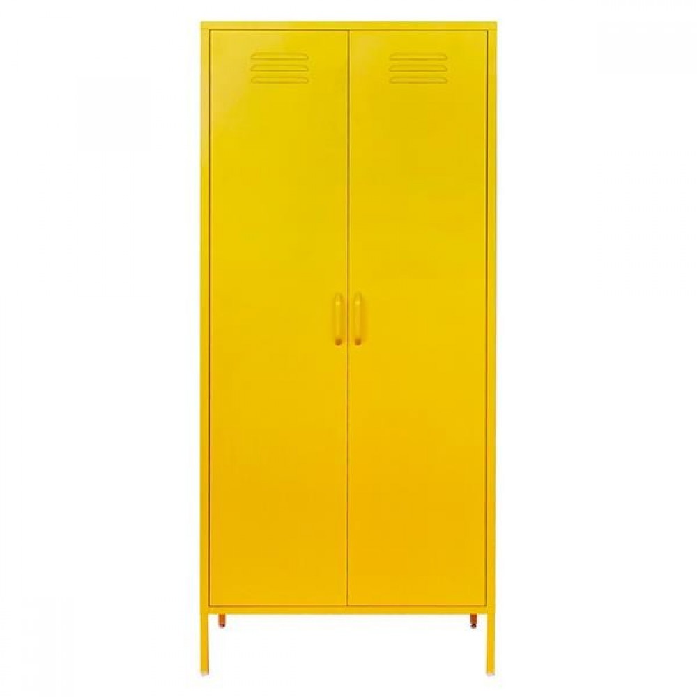 Ντουλάπα μεταλλική Nextdeco δίφυλλη κίτρινη Υ170x76x50εκ.