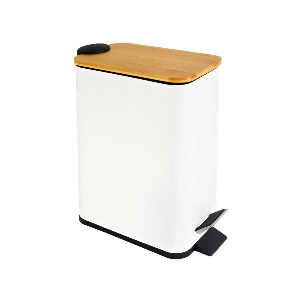 Κάδος απορριμμάτων με απαλό κλείσιμο λευκός 6l, Y14,5x28x28εκ.