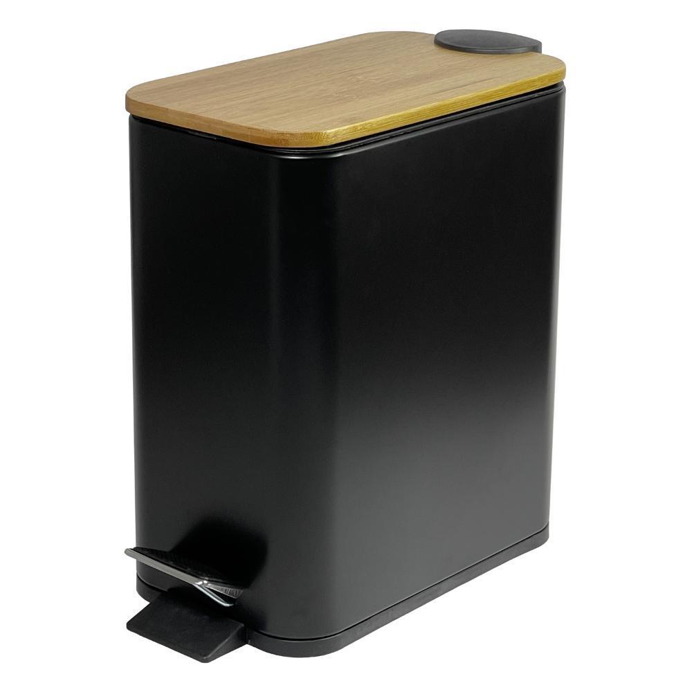 Κάδος απορριμμάτων με απαλό κλείσιμο μαύρος 6l, Y14,5x28x28εκ.