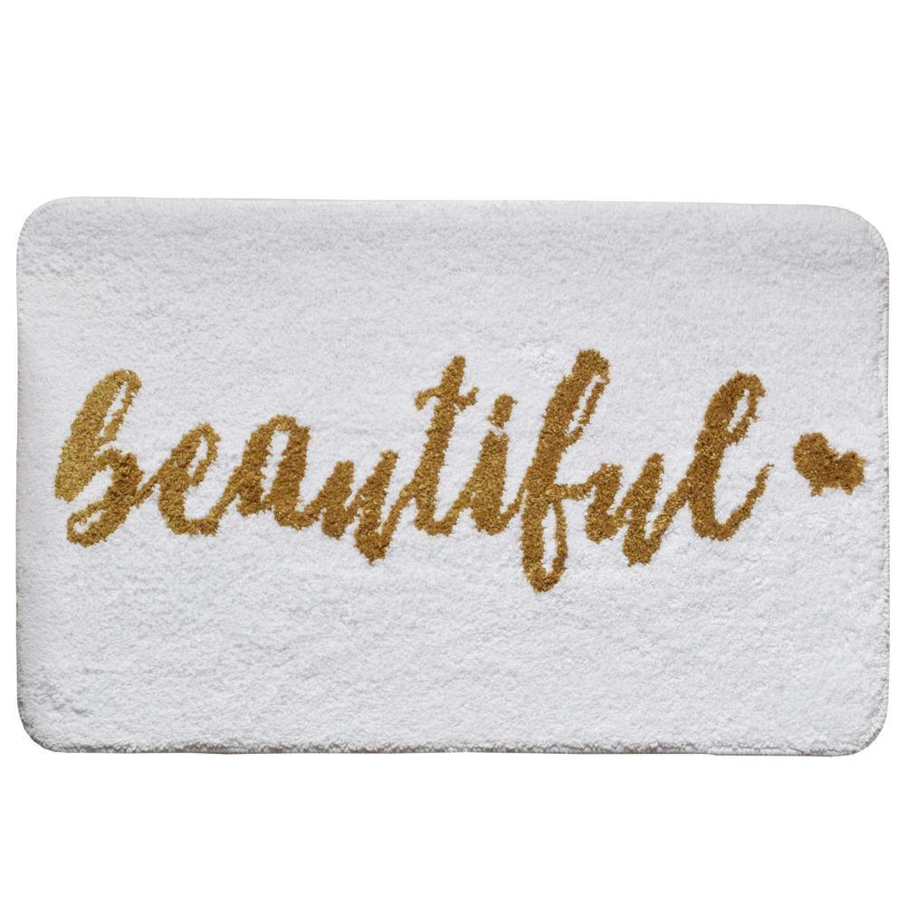 Χαλάκι μπάνιου Beautiful λευκό 50x80εκ.