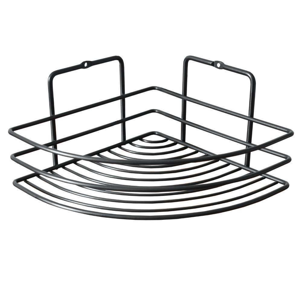 Ράφι μπάνιου γωνιακό Nextdeco μαύρη Υ10xØ19εκ