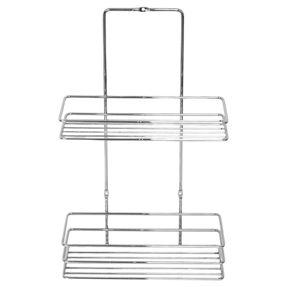 Ραφιέρα μπάνιου 2 ράφια Nextdeco επιχρωμιωμένο ατσάλι Υ37x8x23εκ.