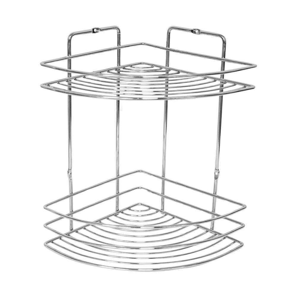 Ραφιέρα μπάνιου γωνιακή Nextdeco 2 ράφια επιχρωμιωμένο ατσάλι Υ27xØ19εκ.