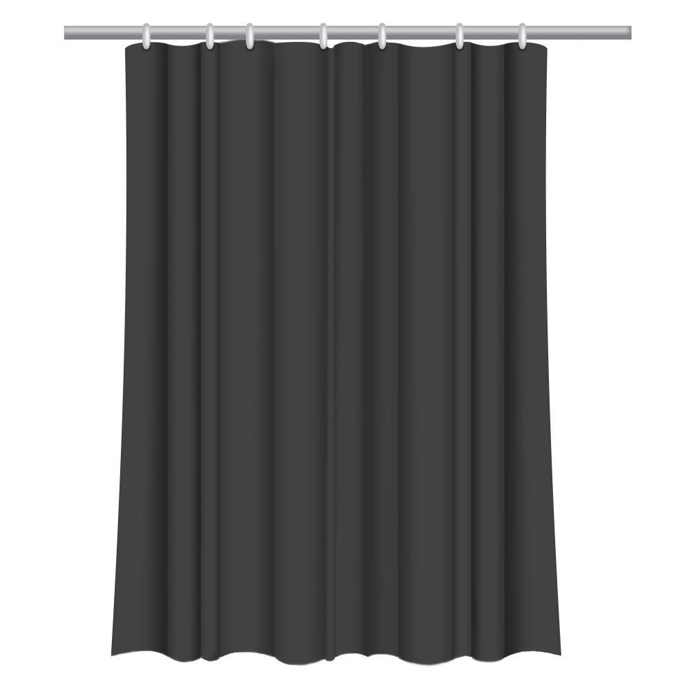 Κουρτίνα μπάνιου με 12 κρίκους μαύρη Υ200x180εκ.