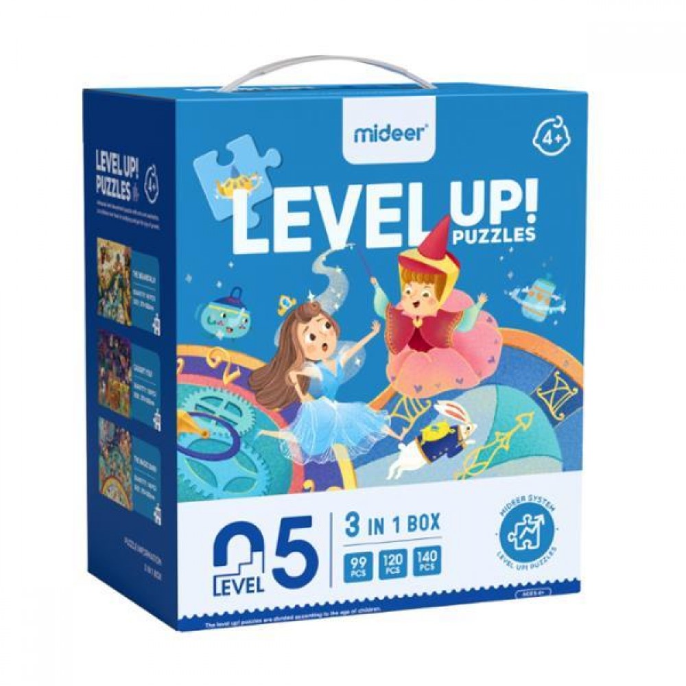 Mideer παζλ 3 σε 1 - Level Up 5 "Fairy Tale World" 99,120 - 140τμχ