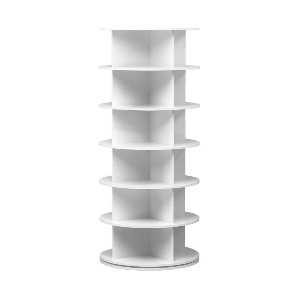 Παπουτσοθήκη περιστρεφόμενη Nextdeco λευκή 6 επιπέδων Υ137x∅60 εκ.