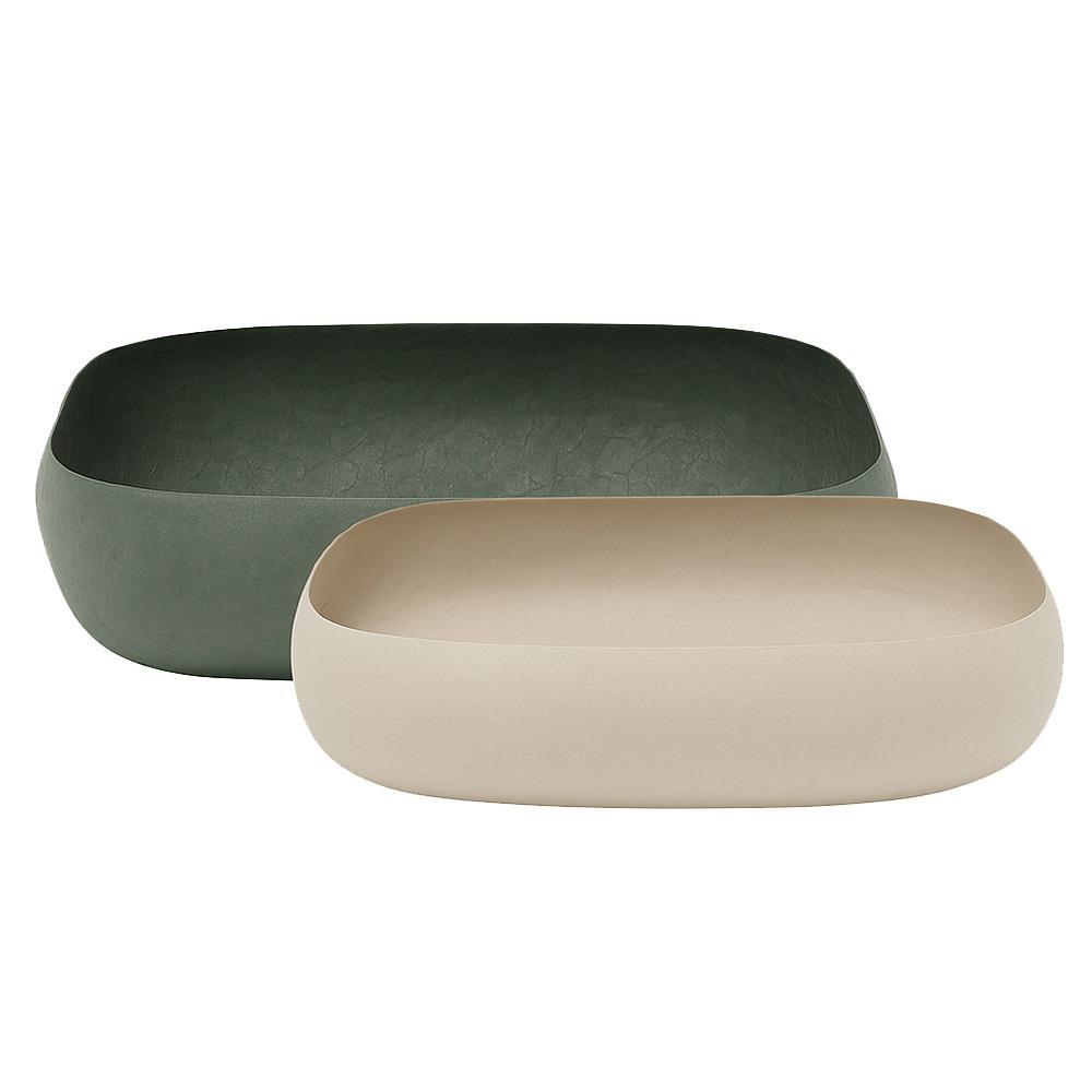 Μπωλ μεταλλικό ματ γκρι και πράσινο σετ 2ΤΜΧ Υ7xØ35εκ και Υ7xØ27εκ.