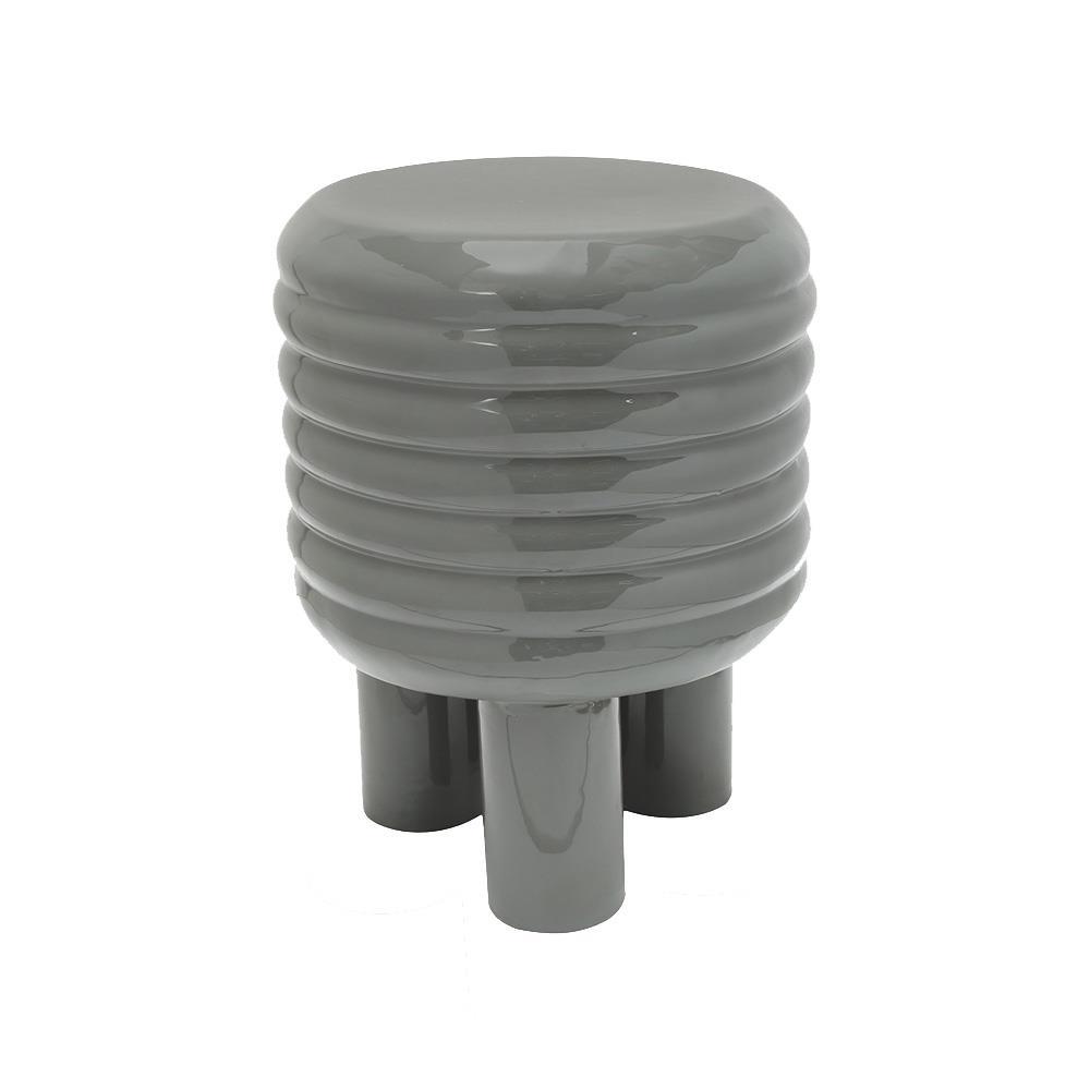 Σκαμπό μεταλλικό γυαλιστερό Nextdeco γκρι Y31x26x26εκ.