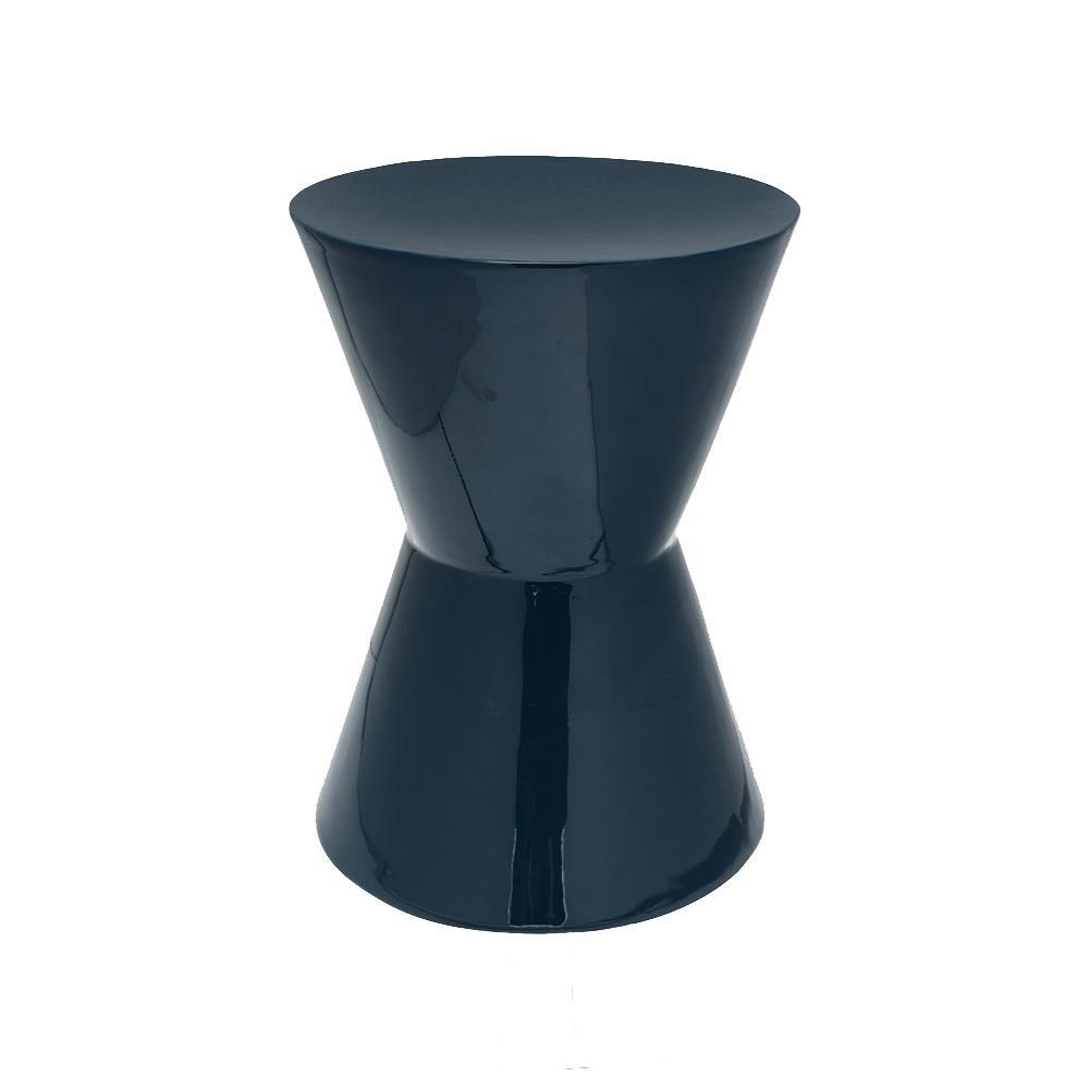 Σκαμπό μεταλλικό γυαλιστερό Nextdeco μπλε Y41,5xØ31εκ.