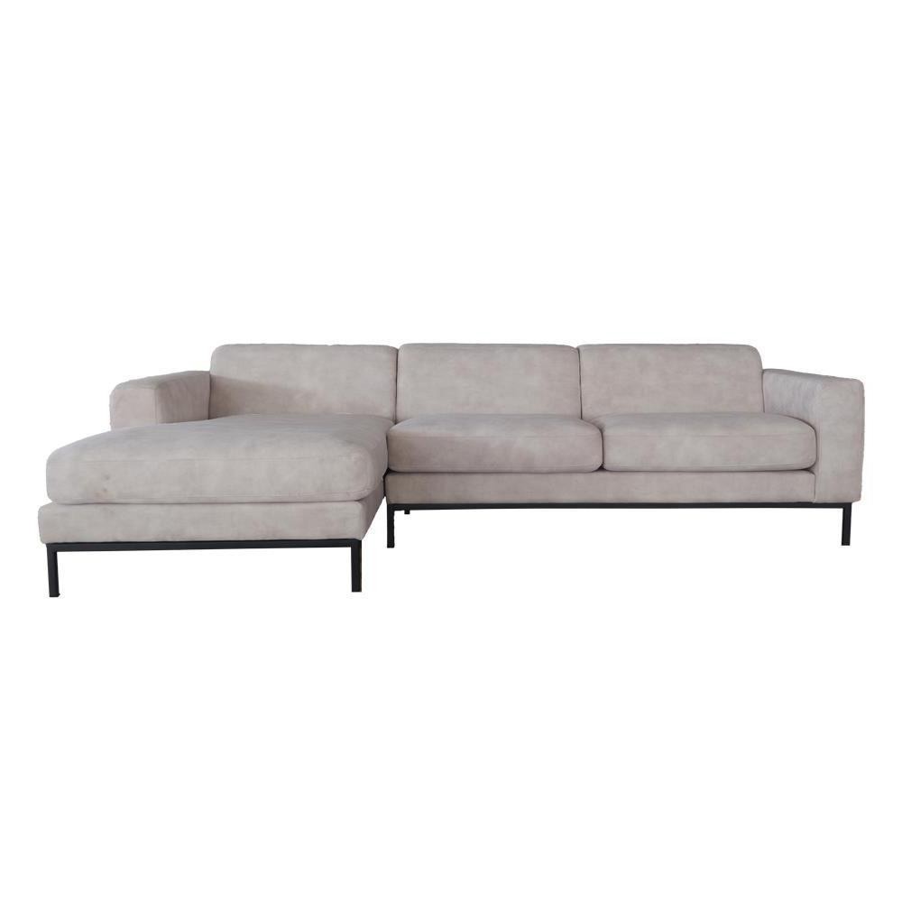 Καναπές γωνιακός Nextdeco Heming αριστερή γωνία γκρι-μπεζ Υ76x280x159εκ.