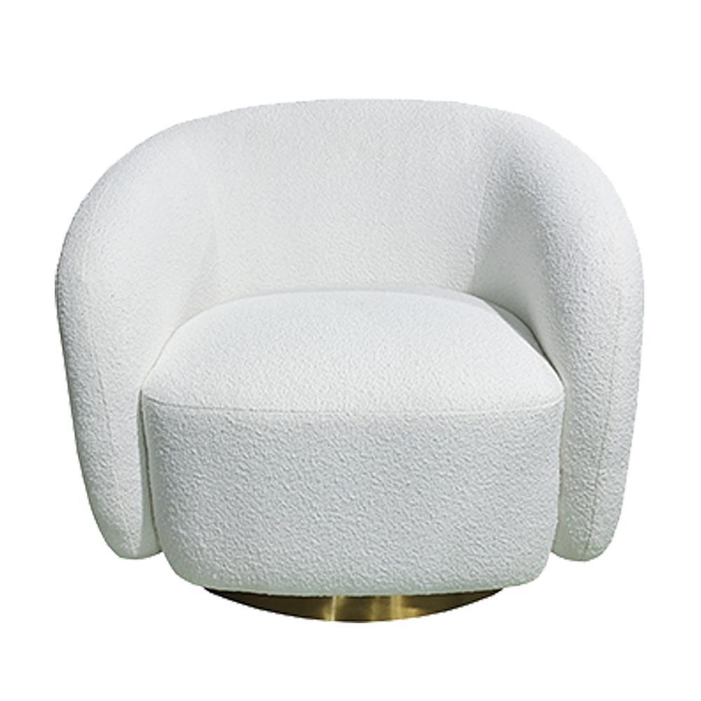 Πολυθρόνα Nextdeco Bouclé Scot μπεζ με χρυσή βάση 54x57xΥ75εκ.