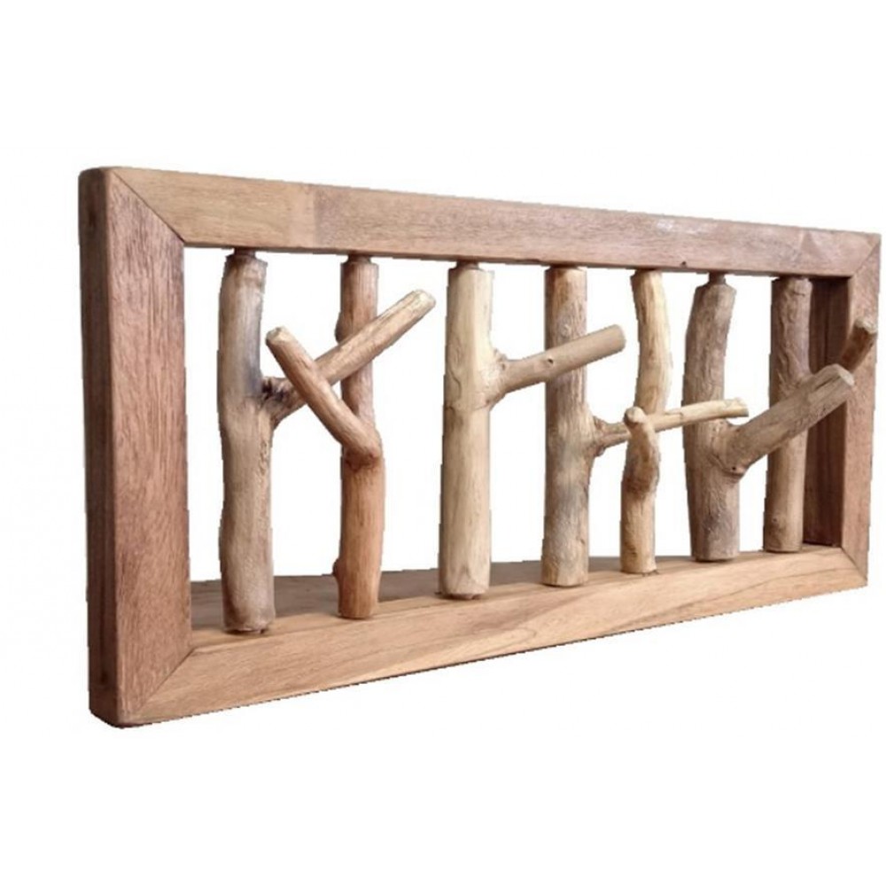 Κρεμάστρα τοίχου Nextdeco Tribeca από ανακυκλωμένο ξύλο teak Υ25x11/8x50εκ.