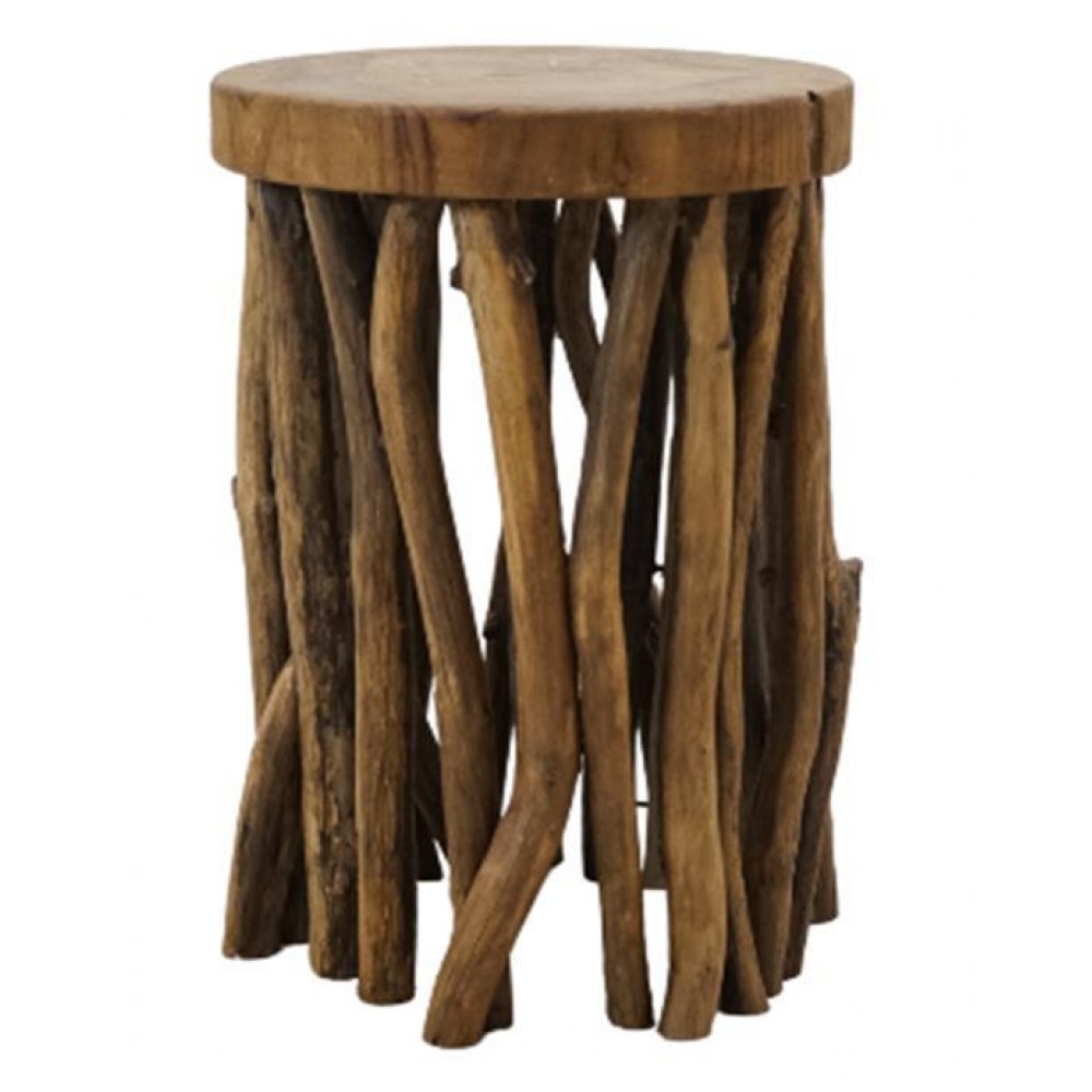 Τραπεζάκι Nextdeco Tribeca ανακυκλωμένο ξύλο teak Ø30x45εκ.