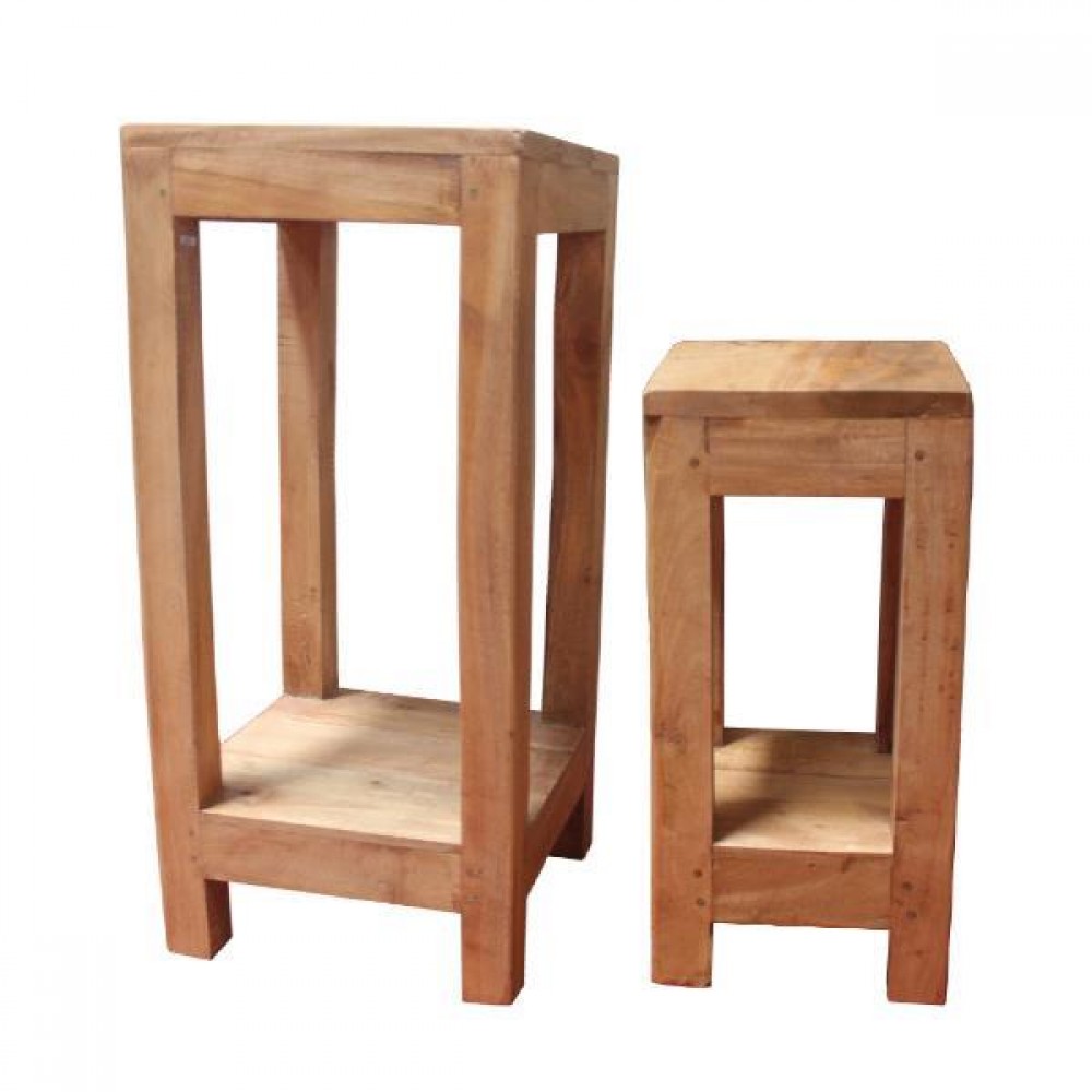 Ζαρτινιέρες Nextdeco Tribeca ανακυκλωμένο ξύλο teak Υ60x27x27εκ. - Υ50x19,5x19,5εκ.