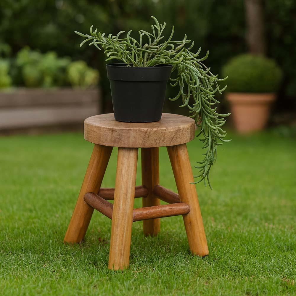 Σκαμπό Nextdeco από ανακυκλωμένο ξύλο mahoni Υ19xØ15εκ