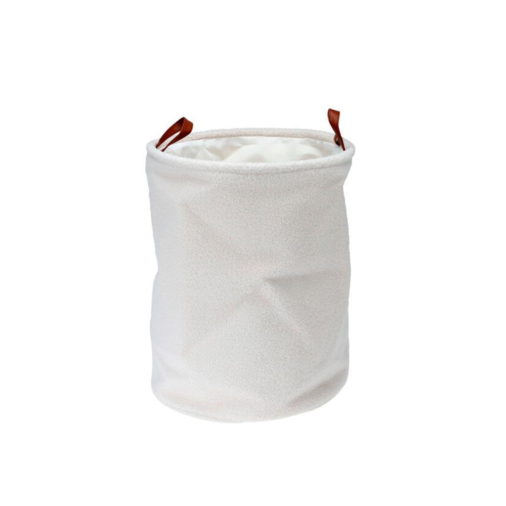 Καλάθι αποθήκευσης ή απλύτων πολυέστερ Υ50xØ38εκ. λευκό